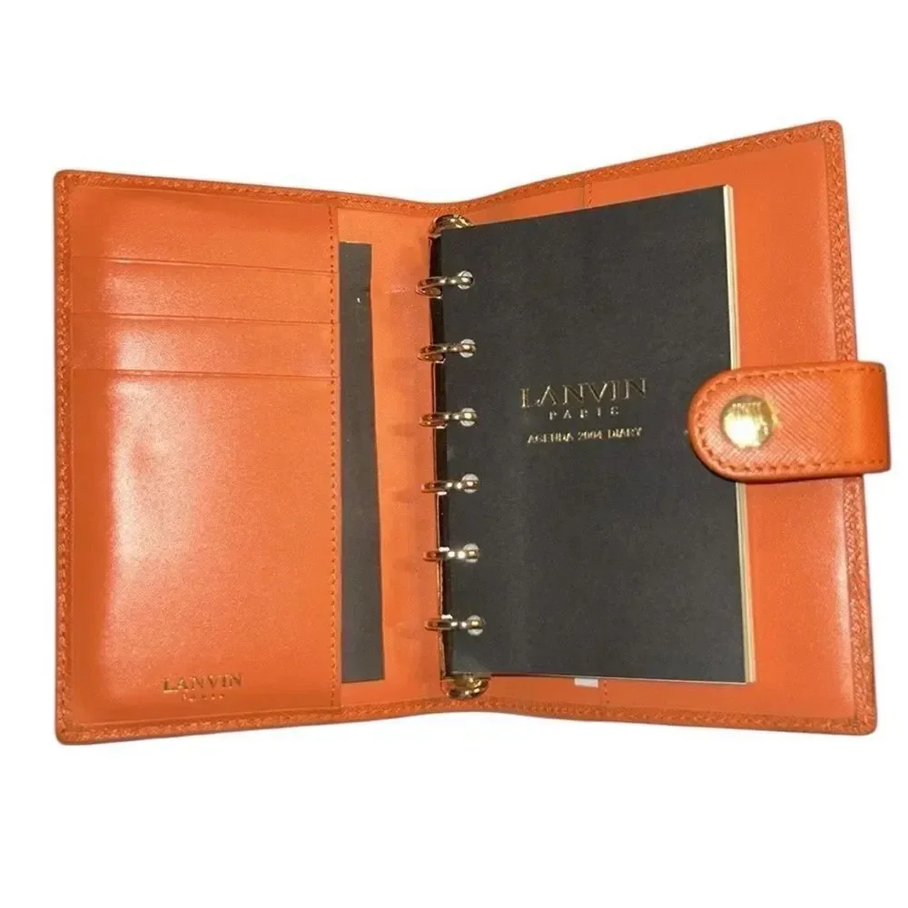 Lanvin Orange Agenda Wallet Notebook